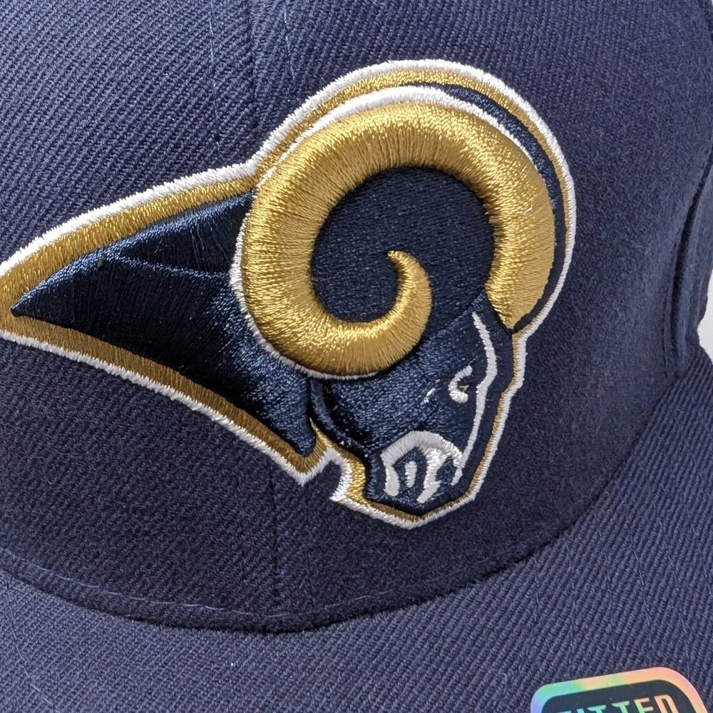 Reebok NWT LA Rams Fitted Hat Size 8 Flat Brim NFL 100% Wool Men's